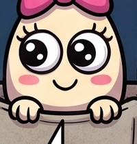 Yoyo, the cream egg with a pink bow
